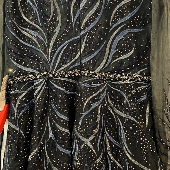 Mac Duggal EMBELLISHED TEA-LENGTH ILLUSION COCKTAIL DRESS NWT 11136 - Picture 7 of 13